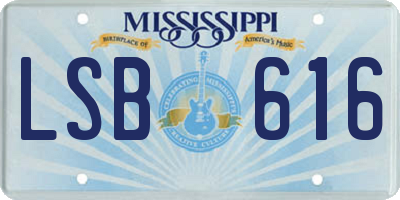 MS license plate LSB616
