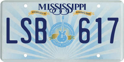 MS license plate LSB617