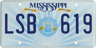 MS license plate LSB619