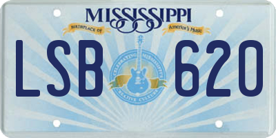 MS license plate LSB620