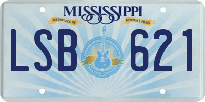 MS license plate LSB621