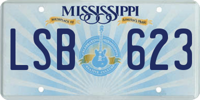 MS license plate LSB623