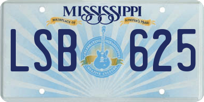 MS license plate LSB625