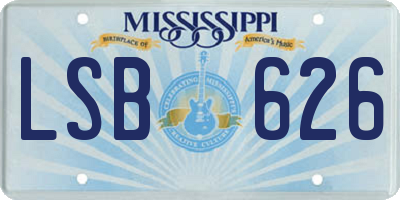 MS license plate LSB626