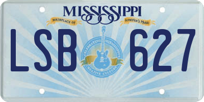 MS license plate LSB627