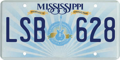 MS license plate LSB628