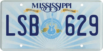 MS license plate LSB629