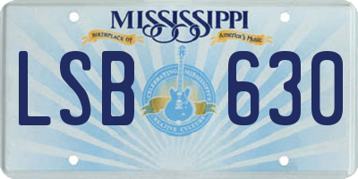 MS license plate LSB630