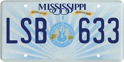 MS license plate LSB633