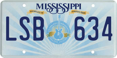 MS license plate LSB634
