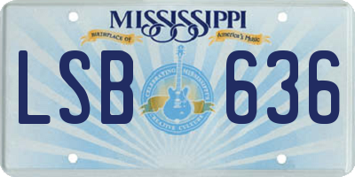 MS license plate LSB636