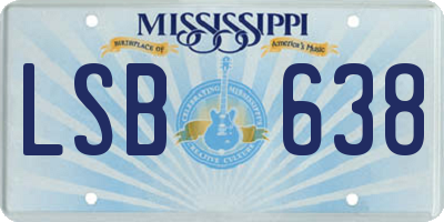 MS license plate LSB638