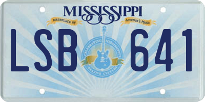 MS license plate LSB641