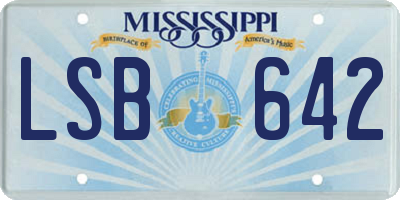 MS license plate LSB642