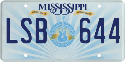 MS license plate LSB644