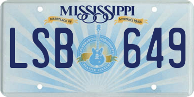 MS license plate LSB649