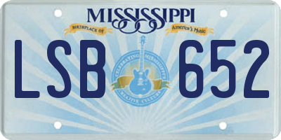 MS license plate LSB652