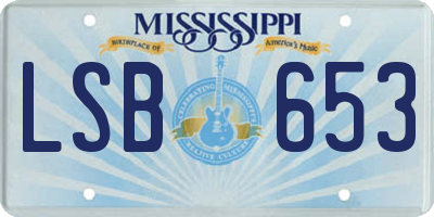 MS license plate LSB653