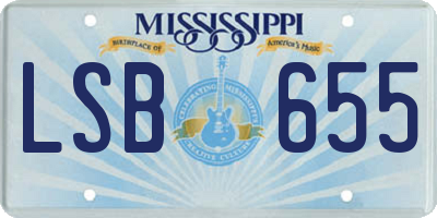 MS license plate LSB655