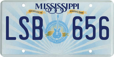 MS license plate LSB656