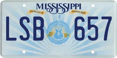 MS license plate LSB657