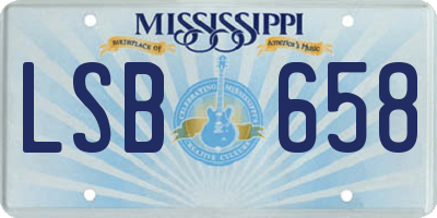 MS license plate LSB658