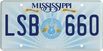 MS license plate LSB660