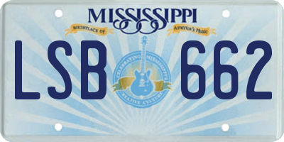 MS license plate LSB662