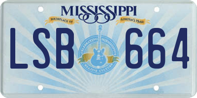 MS license plate LSB664
