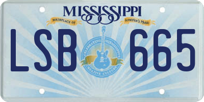 MS license plate LSB665