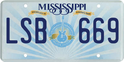 MS license plate LSB669