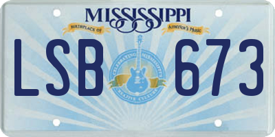 MS license plate LSB673