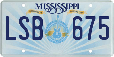MS license plate LSB675