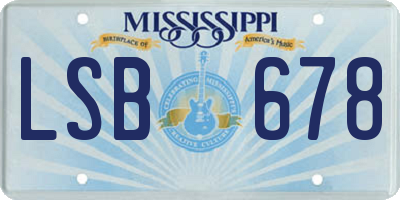 MS license plate LSB678