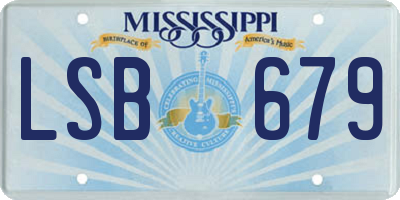 MS license plate LSB679