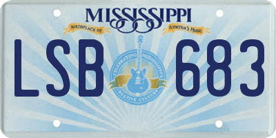 MS license plate LSB683