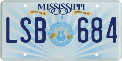 MS license plate LSB684