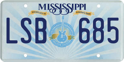 MS license plate LSB685