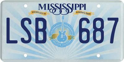 MS license plate LSB687