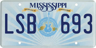 MS license plate LSB693