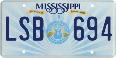 MS license plate LSB694