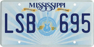 MS license plate LSB695