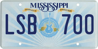 MS license plate LSB700