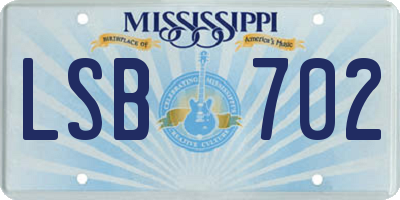 MS license plate LSB702