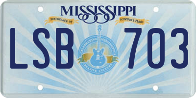 MS license plate LSB703