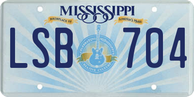 MS license plate LSB704