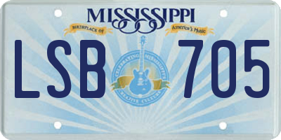 MS license plate LSB705