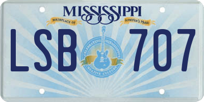 MS license plate LSB707