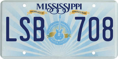MS license plate LSB708