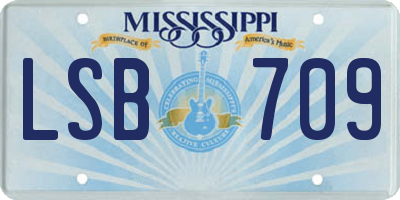 MS license plate LSB709
